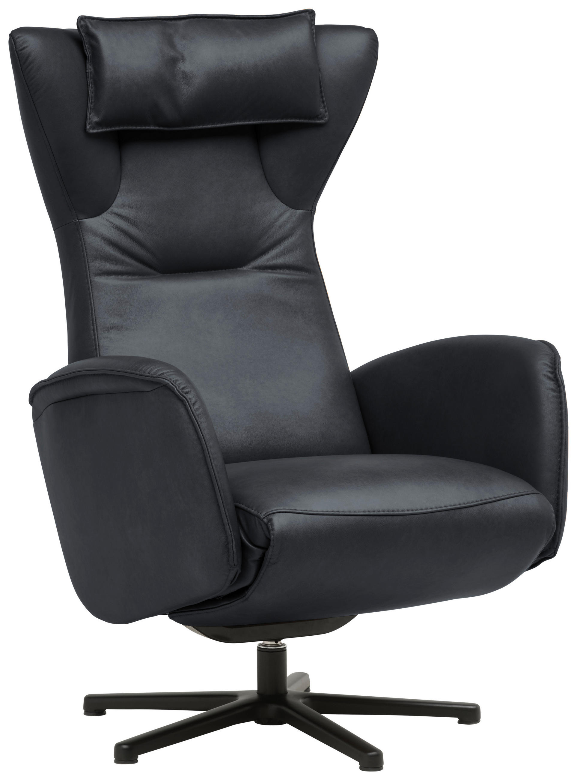 RELAXSESSEL Leder Anthrazit  - Anthrazit/Schwarz, Design, Leder/Metall (75/106/86cm) - Valdera