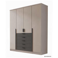 KLEIDERSCHRANK 181/210/52 cm,  in Graphitfarben, Kaschmir, 4 Tür(en)  - Kaschmir/Graphitfarben, Trend, Holzwerkstoff/Kunststoff (181/210/52cm) - Livetastic