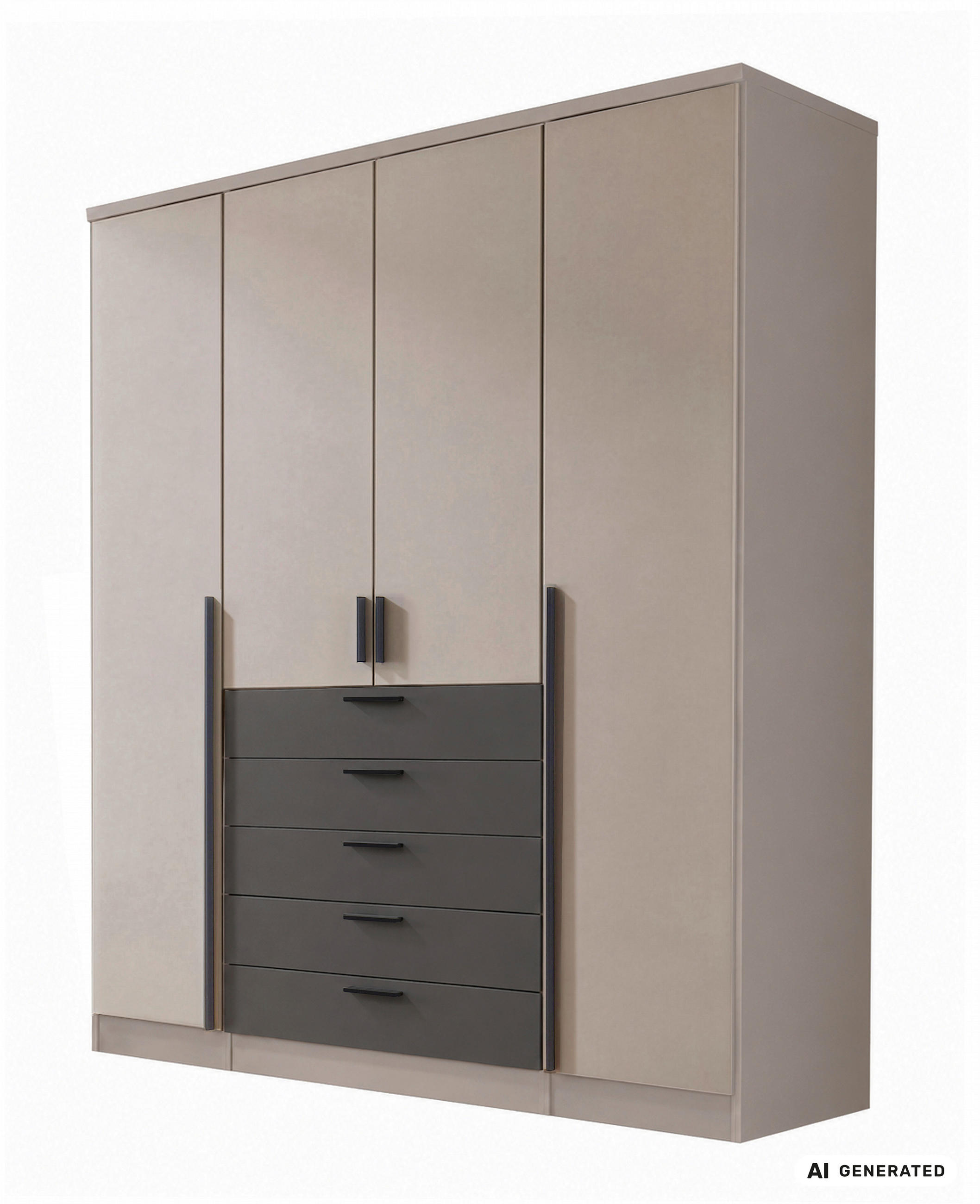 Livetastic Kleiderschrank Graphit, Kaschmir 181x210x52 cm
