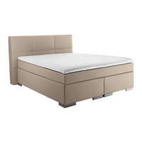BOXSPRINGBETT 120/200 cm  in Schlammfarben  - Schlammfarben/Silberfarben, Design, Kunststoff/Textil (120/200cm) - Livetastic