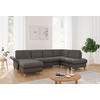 WOHNLANDSCHAFT Graphitfarben Flachgewebe  - Eichefarben/Graphitfarben, KONVENTIONELL, Holz/Textil (164/314/195cm) - Sit & More