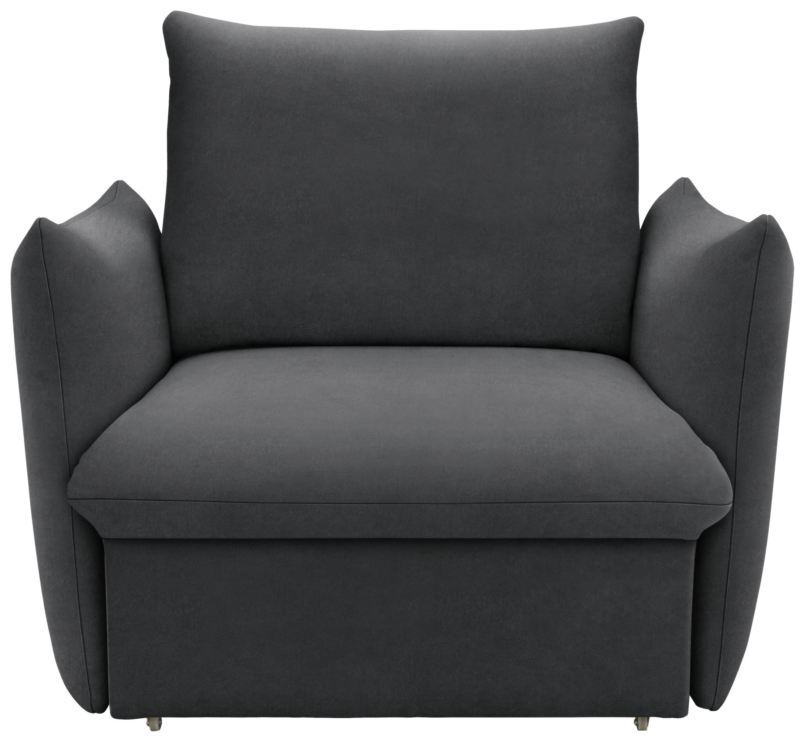 SESSEL in Mikrofaser Dunkelgrau  - Dunkelgrau/Schwarz, Design, Kunststoff/Textil (120/100/97cm) - LOOKS by W.Joop