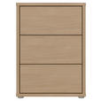 NACHTSCHRANK 50/69/42 cm  - Eichefarben/Silberfarben, Trend, Holzwerkstoff/Kunststoff (50/69/42cm) - Carryhome