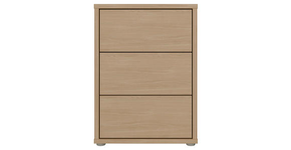 NACHTSCHRANK 50/69/42 cm  - Eichefarben/Silberfarben, Trend, Holzwerkstoff/Kunststoff (50/69/42cm) - Carryhome