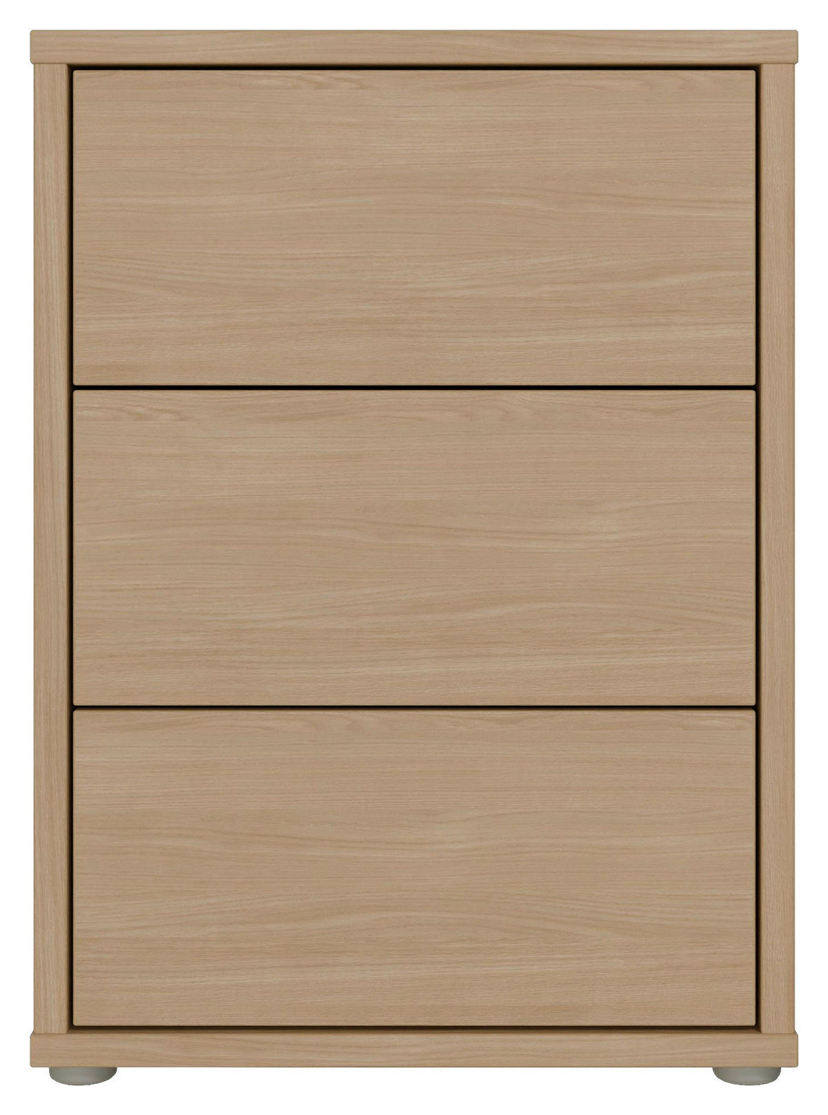 NACHTSCHRANK 50/69/42 cm  - Eichefarben/Silberfarben, Trend, Holzwerkstoff/Kunststoff (50/69/42cm) - Carryhome
