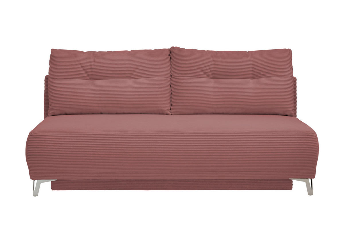 SCHLAFSOFA in Cord Rot, Koralle  - Chromfarben/Koralle, Modern, Textil/Metall (198/90/100cm) - Livetastic