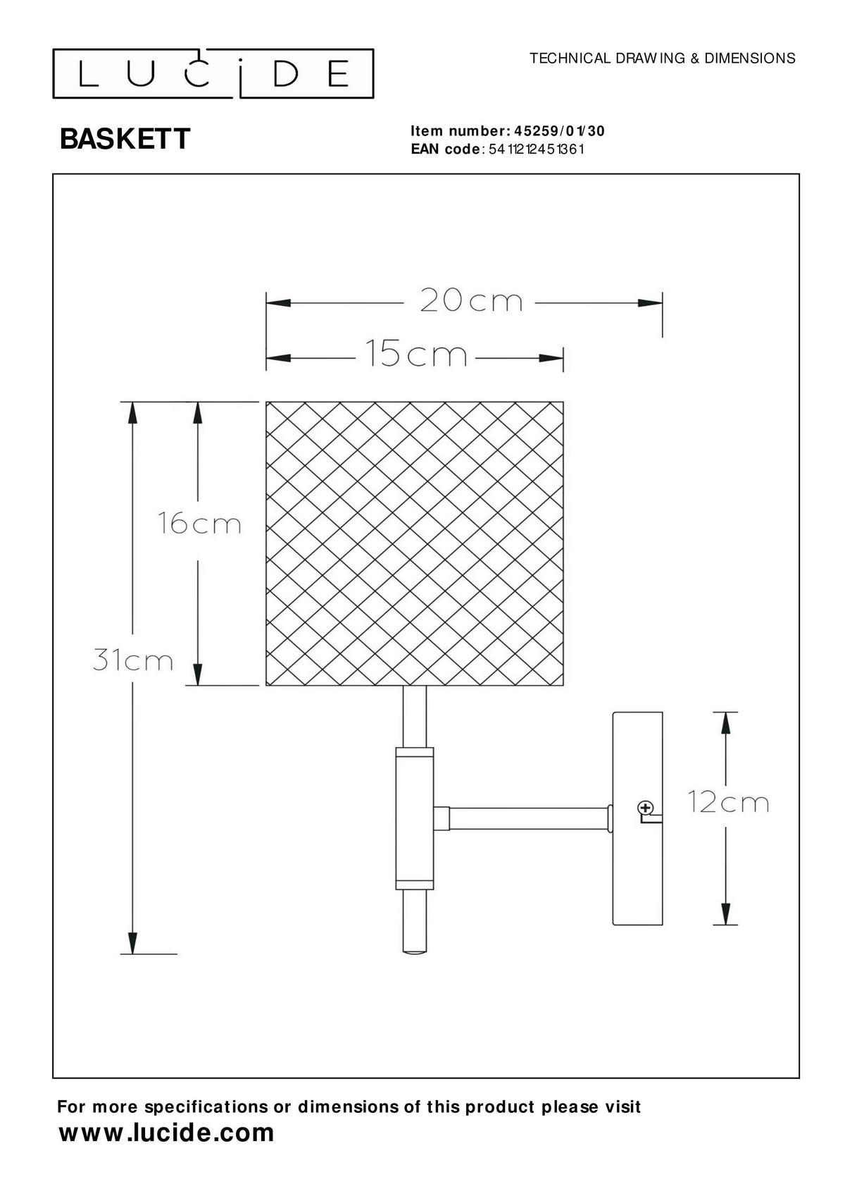 WANDSTRAHLER 15/20/32 cm   - Schwarz, Basics, Metall (15/20/32cm) - Lucide