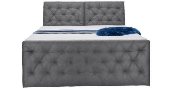 BOXSPRINGBETT 180/200 cm  in Grau  - Schwarz/Grau, KONVENTIONELL, Kunststoff/Textil (180/200cm) - Carryhome