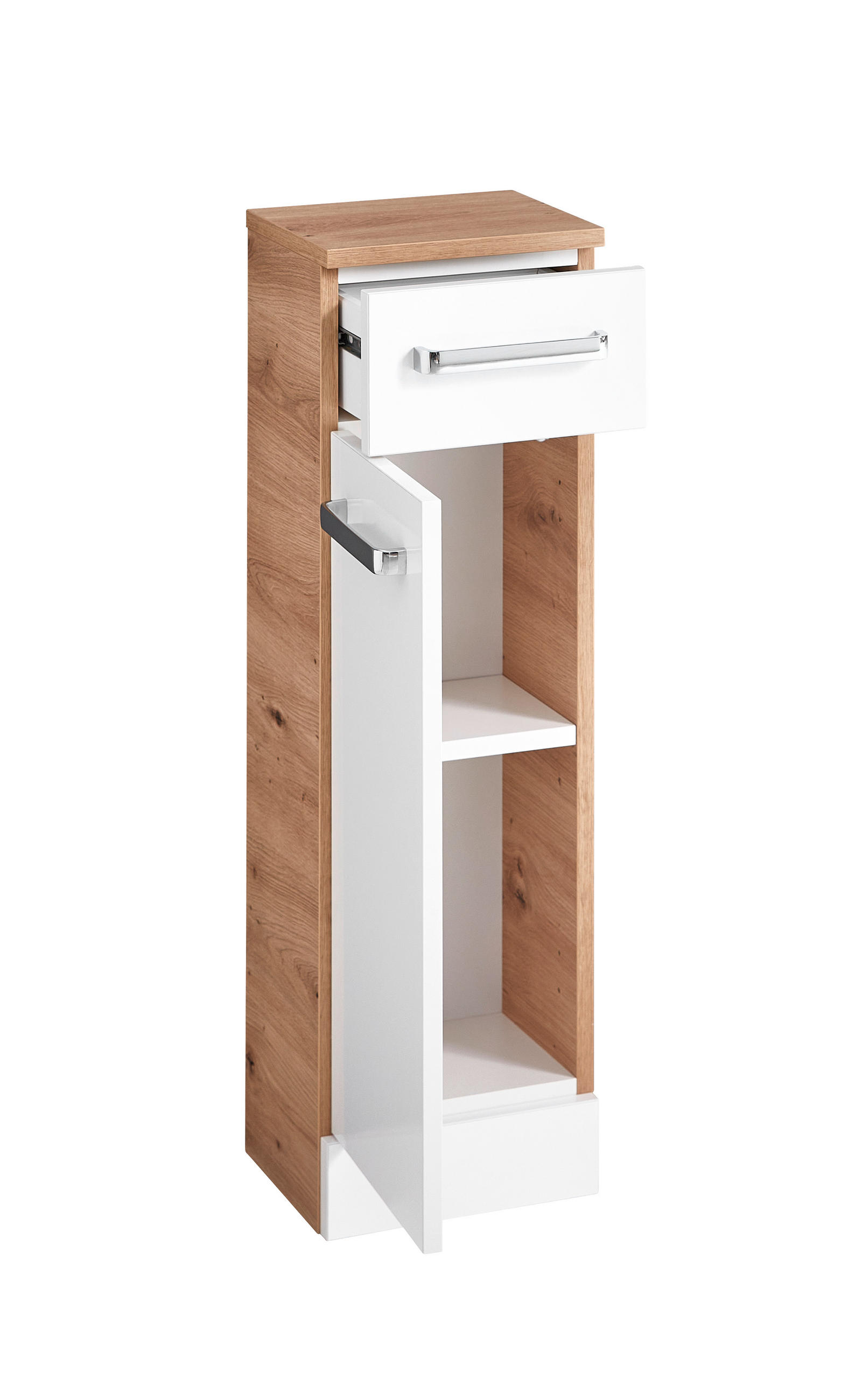 Thumbnail - Xora Unterschrank XO 1200, Weiß, Eiche Artisan, Holzwerkstoff, 1 Fächer, 1 Schublade(n) Schubladen, 25x82x20 cm, Made in...