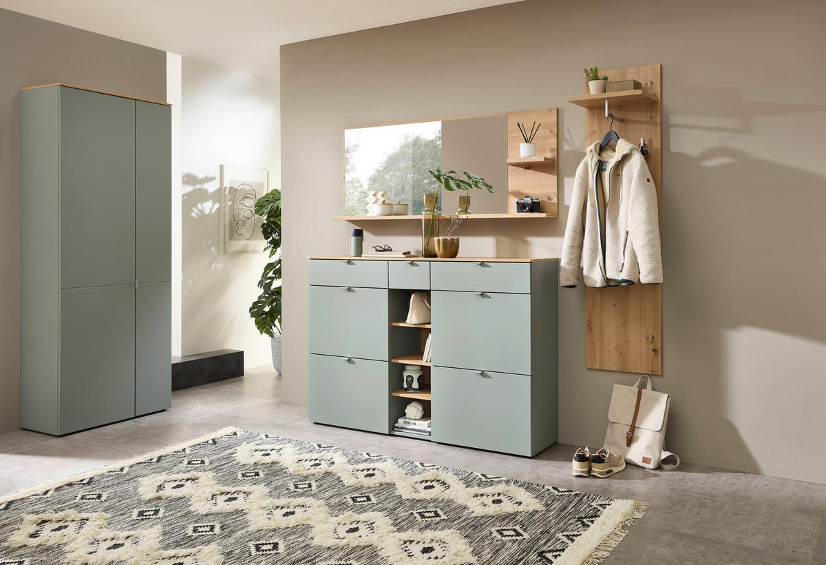 GARDEROBENSCHRANK 78/202/38 cm  - Salbeigrün/Silberfarben, Design, Holzwerkstoff/Kunststoff (78/202/38cm)