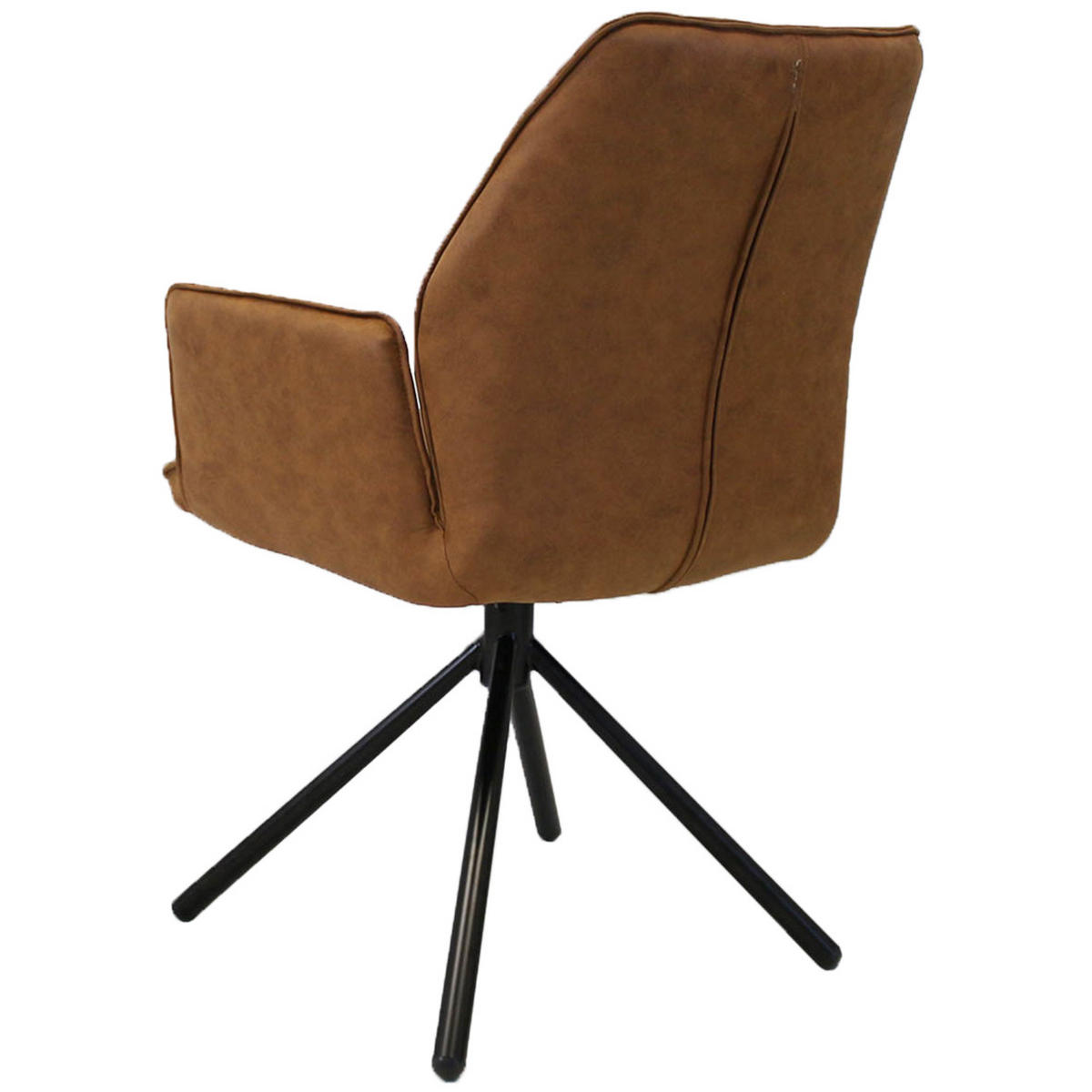 ŽIDLE S PODRUČKAMI, mikrovlákno, koňaková - černá/barvy lískového ořechu, Lifestyle, kov/textil (58/92/52cm) - MID.YOU