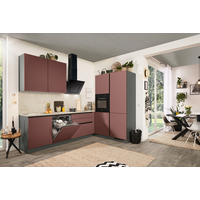 ECKKÜCHE 276/183 cm  in Anthrazit, Rot  - Anthrazit/Rot, Basics, Holzwerkstoff (276/183cm) - Welnova