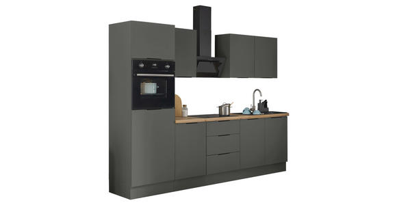 KÜCHENBLOCK in Graphitfarben - Schwarz/Graphitfarben, Basics, Holzwerkstoff/Metall (270/211/60cm) - Xora