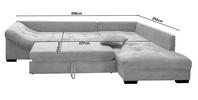ECKSOFA Grau Cord  - Silberfarben/Grau, Design, Holz/Textil (298/202cm) - MID.YOU