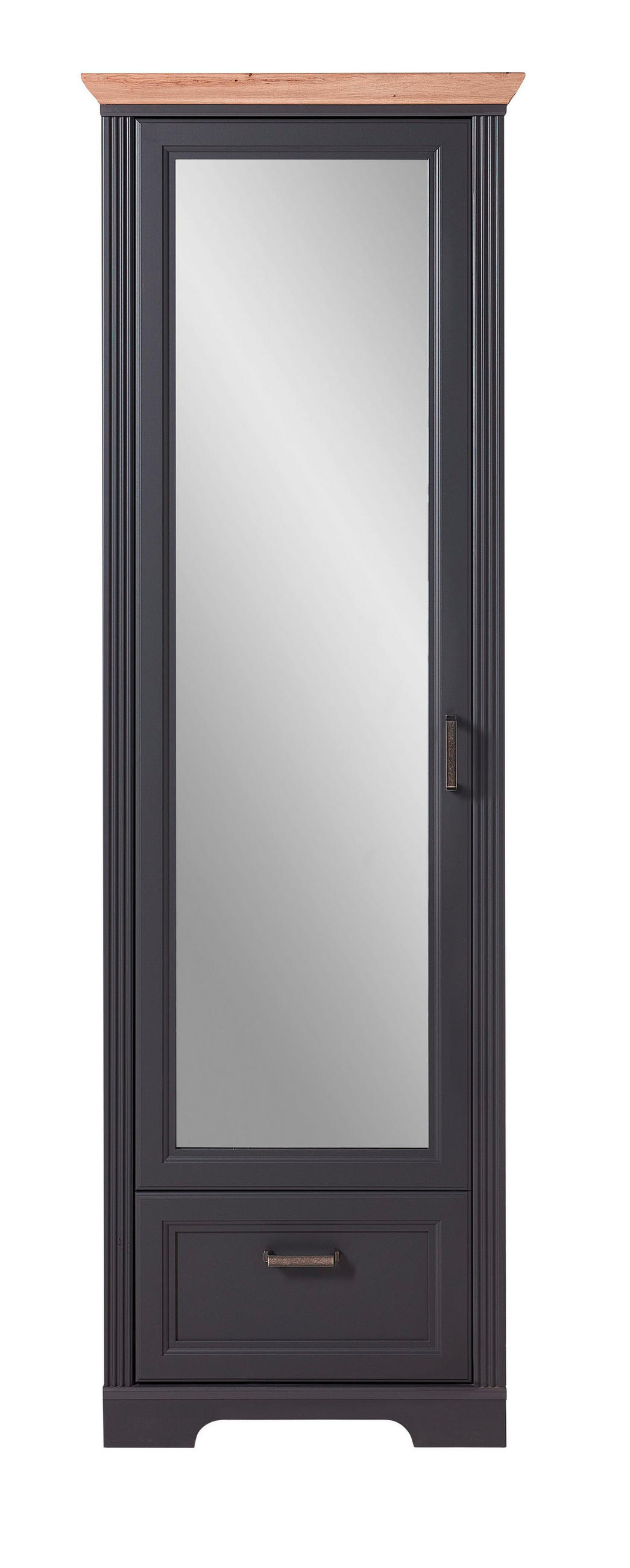 Dulap Pentru Hol 65/204/41 cm  - culoare lemn stejar/grafit, Romantik / Landhaus, sticlă/metal (65/204/41cm) - Landscape