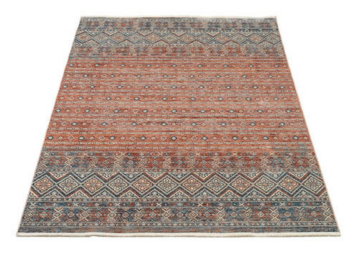 WEBTEPPICH 200/290 cm Korsika Blau, Terracotta  - Blau/Terracotta, Design, Textil (200/290cm) - Novel