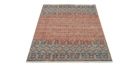 WEBTEPPICH 65/130 cm Korsika Blau, Terracotta  - Blau/Terracotta, Design, Textil (65/130cm) - Novel