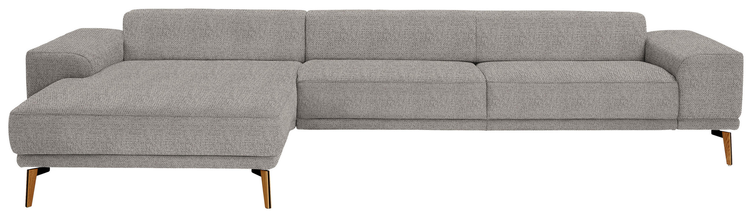 ECKSOFA in Flachgewebe Braun  - Wildeiche/Braun, Design, Holz/Textil (193/334cm) - Niels Andersson