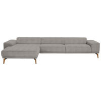 ECKSOFA in Flachgewebe Braun  - Wildeiche/Braun, Design, Holz/Textil (193/334cm) - Niels Andersson