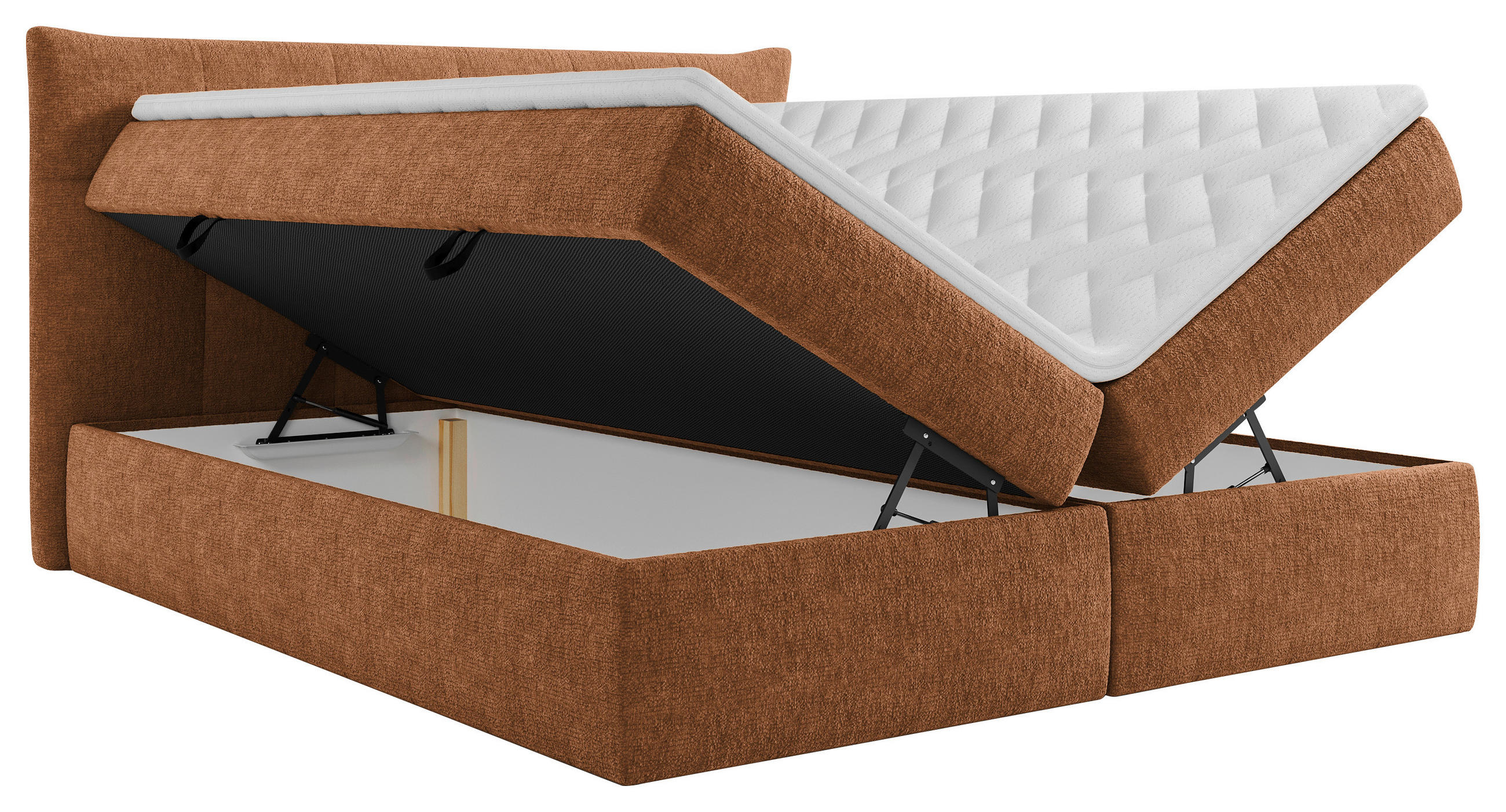 BOXBETT 160/200 cm  in Rostfarben  - Rostfarben/Schwarz, MODERN, Holz/Holzwerkstoff (160/200cm) - Boxxx