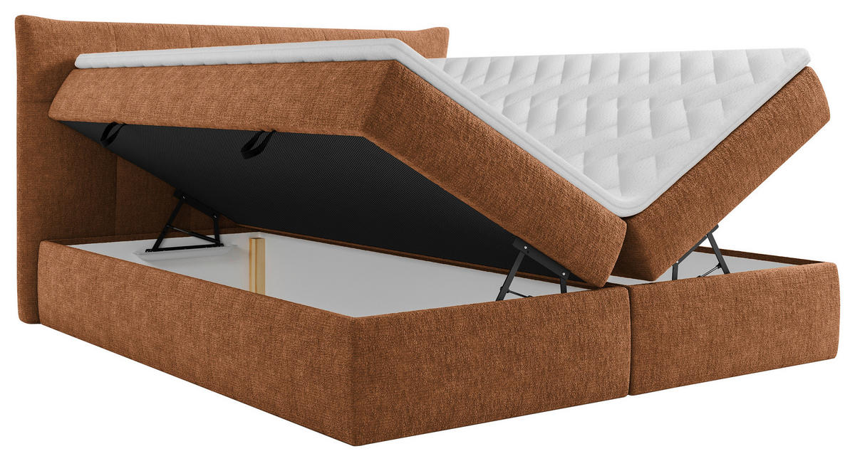 BOXBETT 160/200 cm  Rostfarben  - Rostfarben/Schwarz, Modern, Holz/Holzwerkstoff (160/200cm) - Boxxx