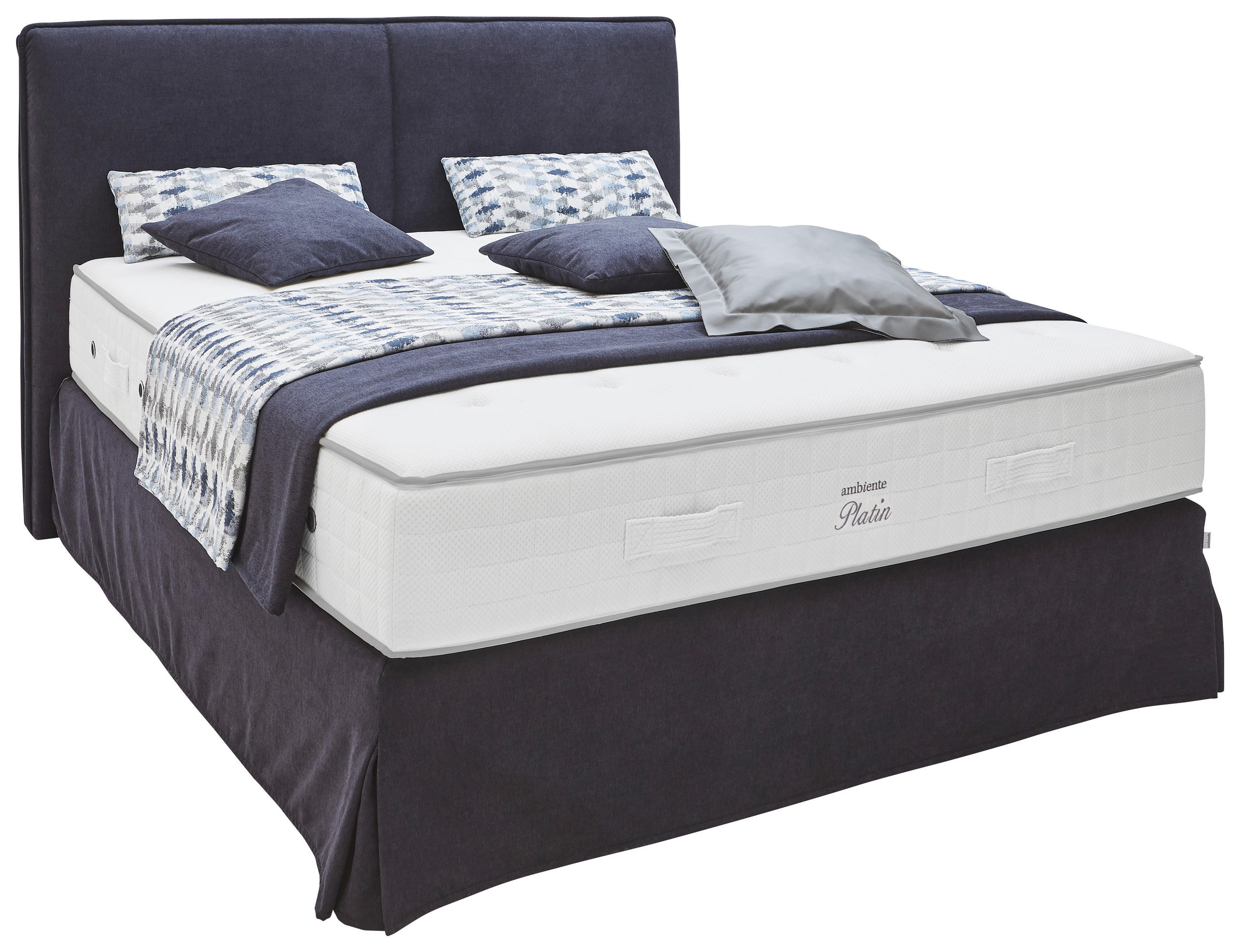 BOXSPRINGBETT 180/200 cm  in Dunkelblau  - Dunkelblau, Konventionell, Textil (180/200cm) - Ambiente