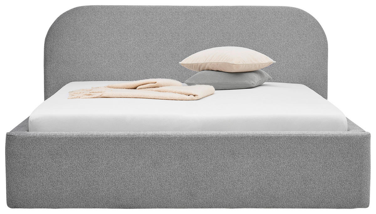 POLSTERBETT 180/200 cm  in Grau  - Schwarz/Grau, Design, Holz/Textil (180/200cm) - Boxxx