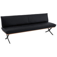 SITZBANK in Holz, Textil Schwarz, Nussbaumfarben, Dunkelblau  - Nussbaumfarben/Schwarz, Design, Holz/Textil (214/88/66cm) - Koinor
