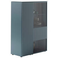 HIGHBOARD Blaugrau  100/146,8/45 cm  - Blaugrau/Schwarz, Design, Glas/Holzwerkstoff (100/146,8/45cm) - Schöner Wohnen