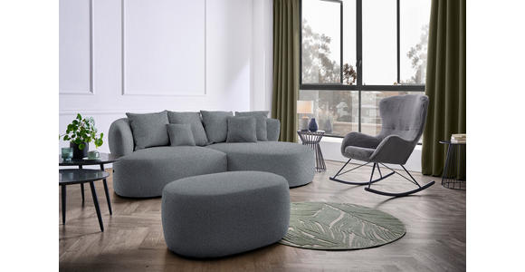 HOCKER in Textil Grau - Schwarz/Grau, MODERN, Kunststoff/Textil (88/43/66cm) - Hom`in