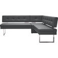 ECKBANK 200/158 cm  in Grau, Edelstahlfarben  - Edelstahlfarben/Grau, Design, Textil/Metall (200/158cm) - Dieter Knoll