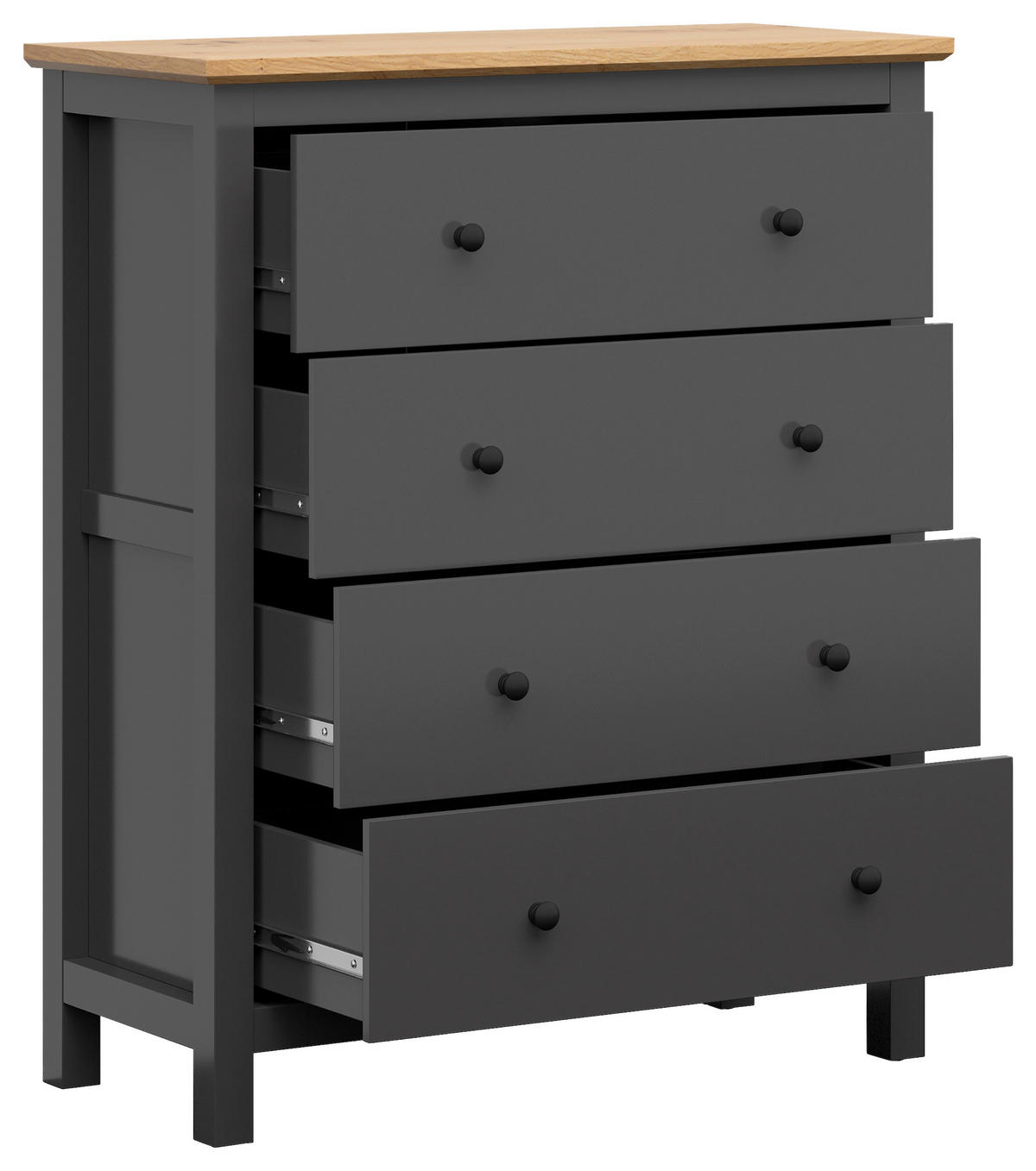 KOMMODE  in 101/120/44 cm  - Graphitfarben/Schwarz, Design, Holzwerkstoff/Kunststoff (101/120/44cm)