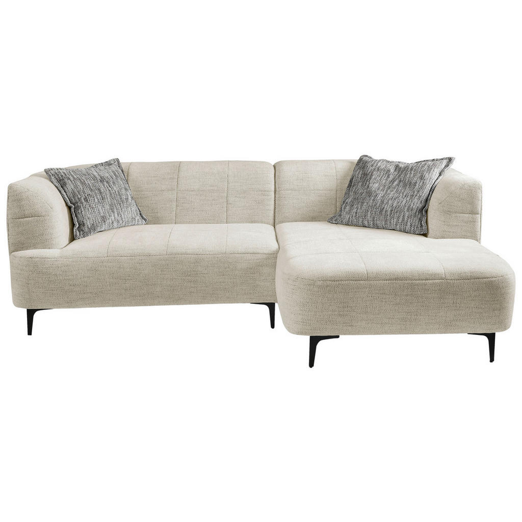 Ecksofa Lou mit Kissen Creme 247x158 cm