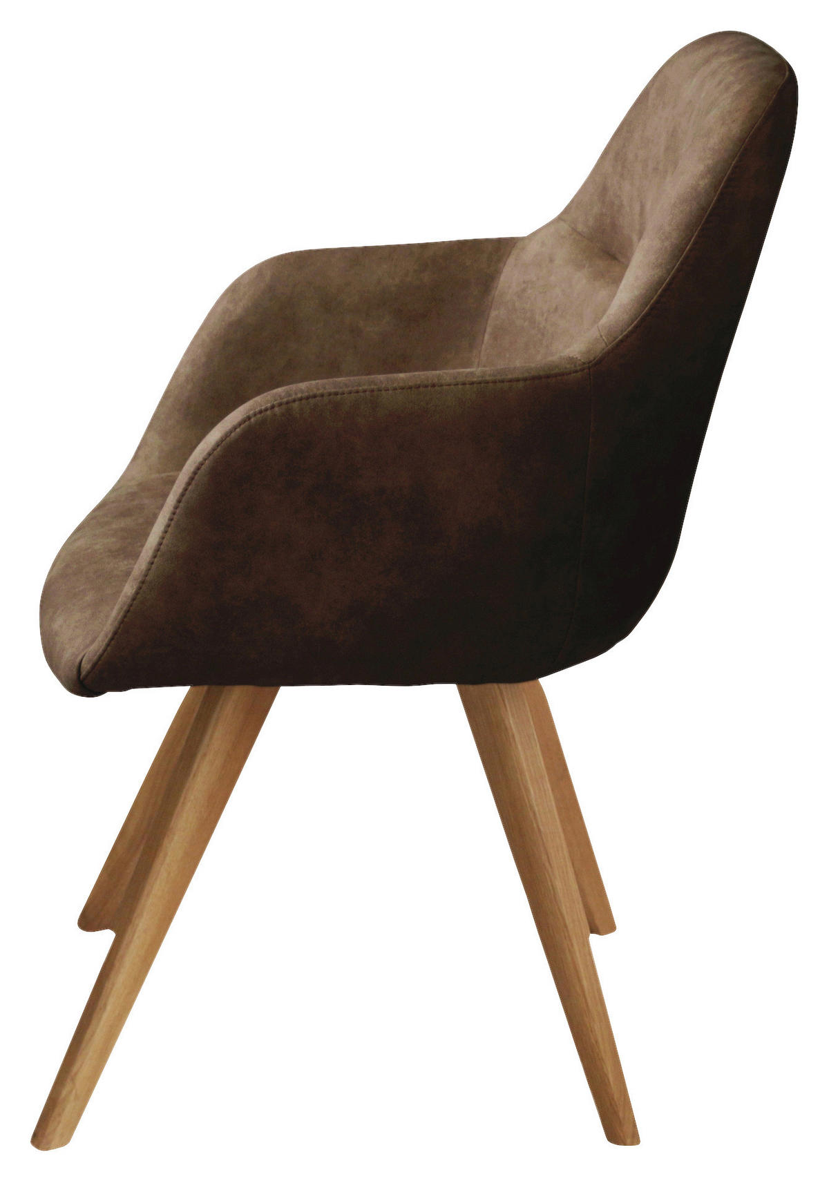 ARMLEHNSTUHL  in Flachgewebe  - Eichefarben/Braun, Design, Holz/Textil (57/85,5/65cm) - Voleo