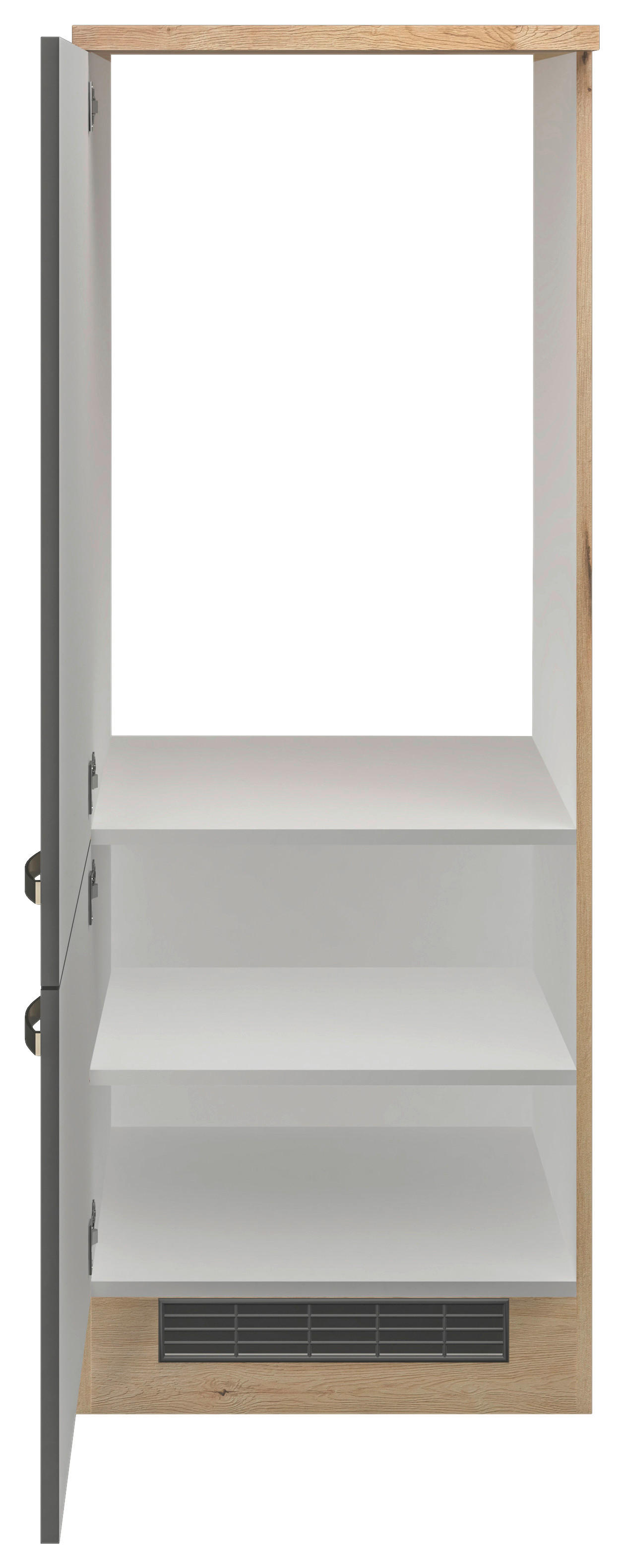 GERÄTEUMBAUSCHRANK 60/161,6/60 cm  in Eiche San Remo, Dunkelgrau  - Edelstahlfarben/Dunkelgrau, MODERN, Holzwerkstoff/Metall (60/161,6/60cm) - FlexWell