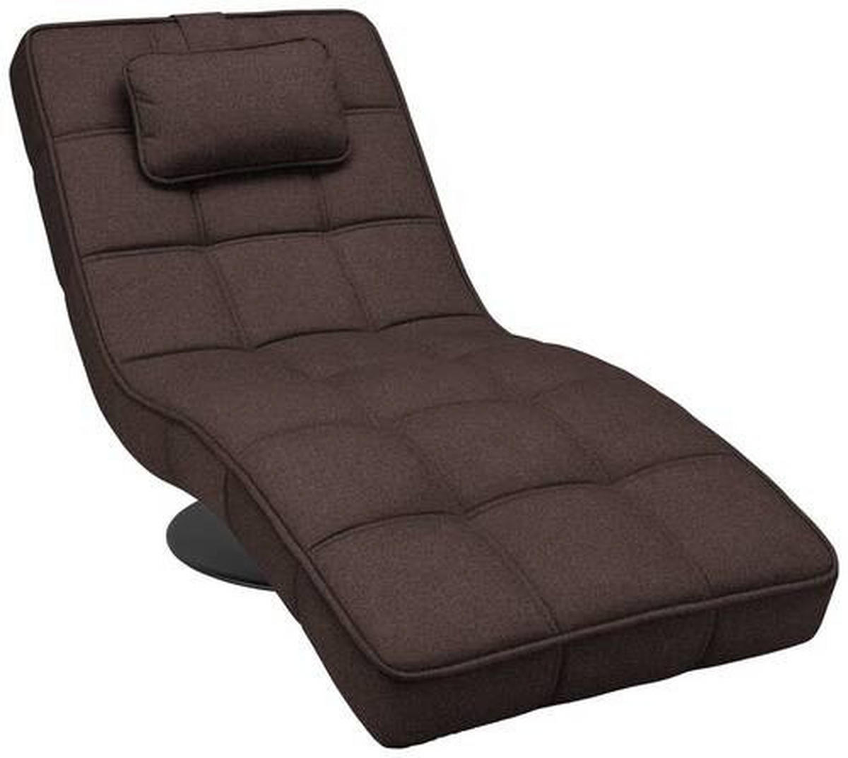 RELAXLIEGE in Webstoff Dunkelbraun  - Dunkelbraun/Schwarz, Design, Textil/Metall (74/86/162cm) - Hom`in