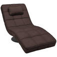 RELAXLIEGE in Webstoff Dunkelbraun  - Dunkelbraun/Schwarz, Design, Textil/Metall (74/86/162cm) - Hom`in