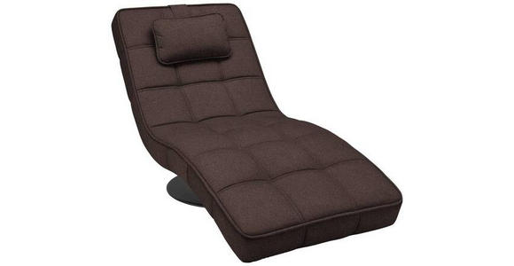 RELAXLIEGE in Webstoff Dunkelbraun  - Dunkelbraun/Schwarz, Design, Textil/Metall (74/86/162cm) - Hom`in