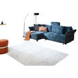 ECKSOFA Blau Chenille  - Blau/Schwarz, KONVENTIONELL, Textil/Metall (291/153cm) - Hom`in