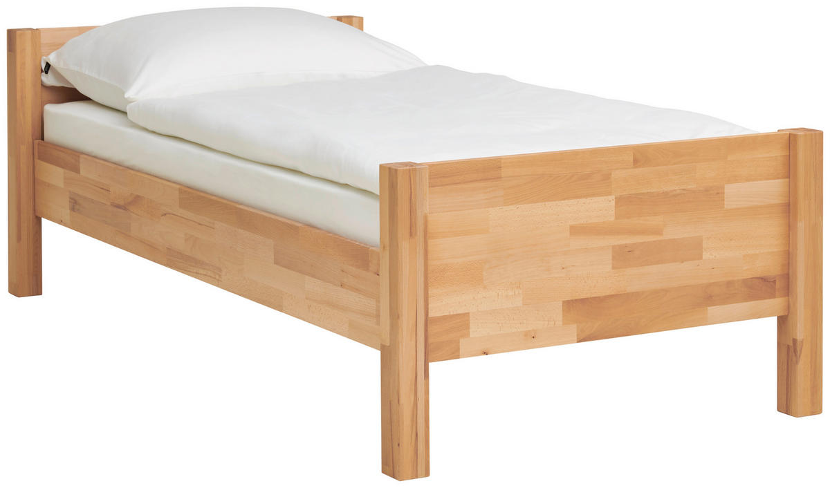 BETT 90/200 cm  in Kernbuche  - Kernbuche, Natur, Holz (90/200cm) - MID.YOU