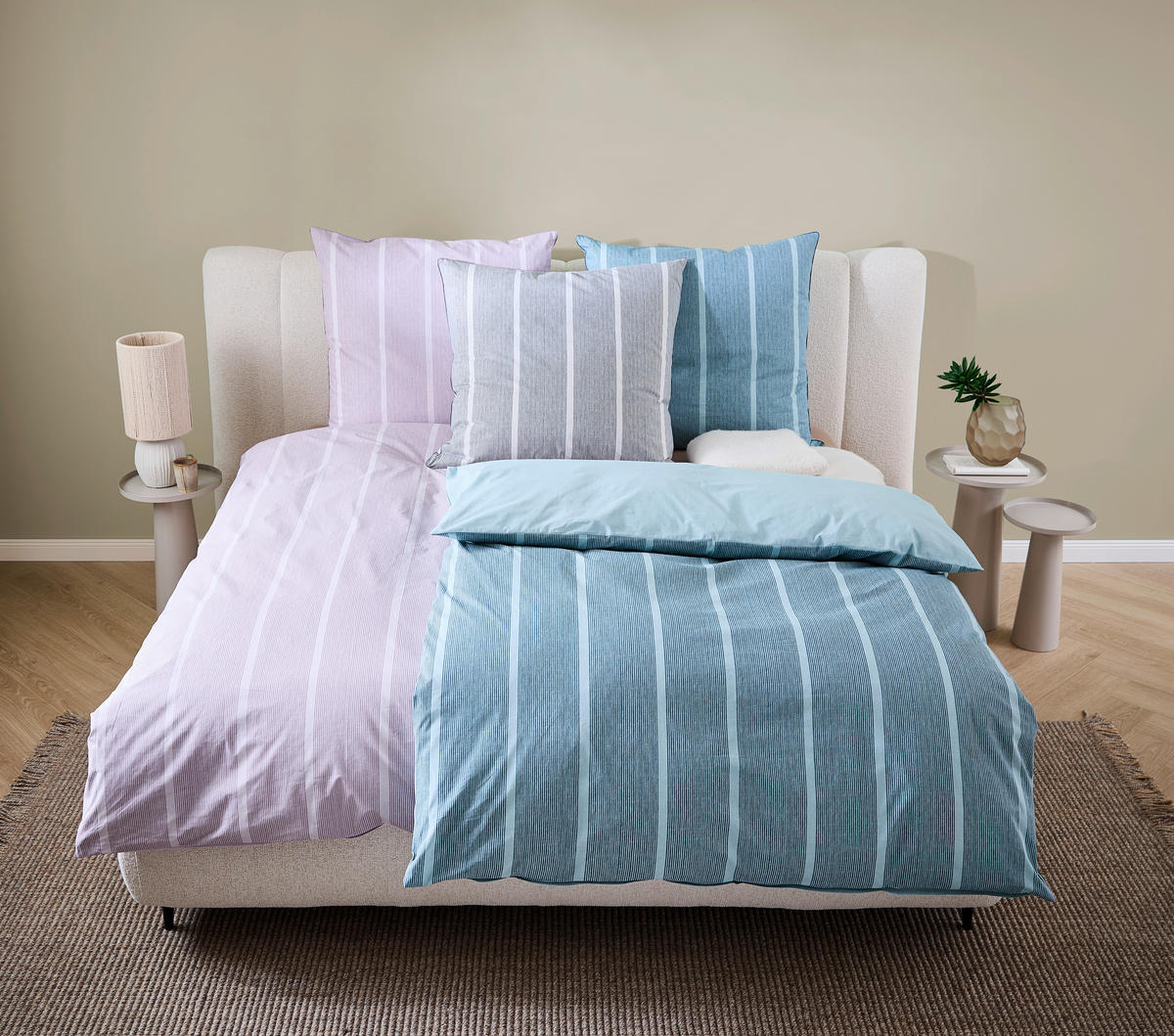 WENDEBETTWÄSCHE Renforcé 155/220 cm  - Mauve, Textil (155/220cm) - Bio:Vio