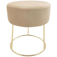 HOCKER Samt Creme  - Goldfarben/Creme, Design, Textil/Metall (35,5/40,5/35,5cm) - Echtwerk