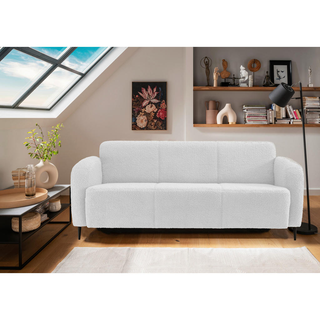 Thumbnail - Livetastic 3-Sitzer-Sofa, Weiß, Textil, 180x76x90 cm, Made in EU, Rücken echt, Armteil links, rechts, Wohnzimmer, Sofas ...