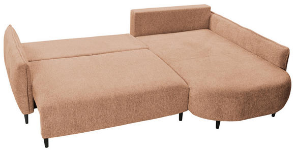 ECKSOFA Dunkelorange Chenille Zierkissen, Rückenkissen, Nierenkissen, Bettkasten  - Dunkelorange/Schwarz, MODERN, Textil/Metall (285/200cm) - Carryhome