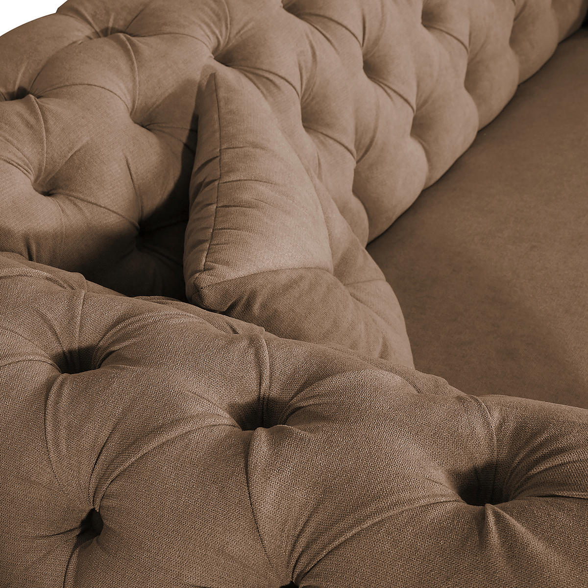 3-SITZER-SOFA Mikrofaser Cappuccino  - Braun/Cappuccino, Design, Holz/Textil (232/79/97cm) - Livetastic