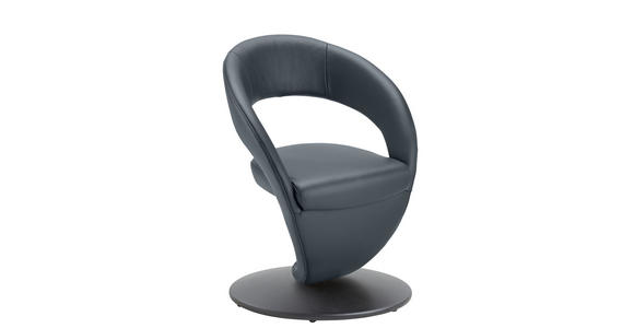 STUHL in Stahl Mikrofaser Metall, Textil - Blaugrau/Schwarz, Design, Textil/Metall (62/86/61cm) - Moderano