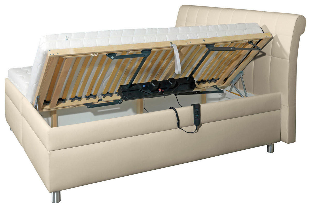 POLSTERBETT 200/200 cm  in Beige  - Weiss/Beige, Konventionell, Holz/Textil (200/200cm) - Esposa