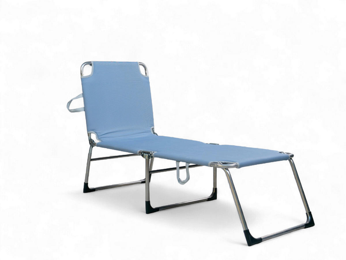 DREIBEINLIEGE 58/38/191 cm  - Blau, KONVENTIONELL, Textil/Metall (58/38/191cm)