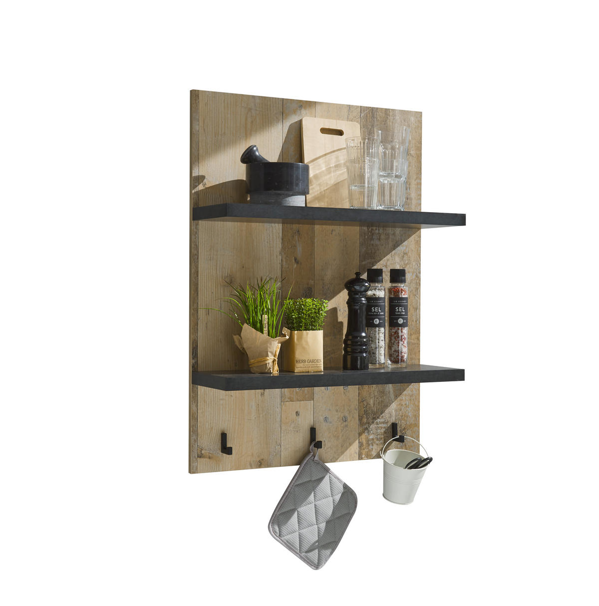 KÜCHENREGAL  - Anthrazit/Naturfarben, Trend, Holzwerkstoff (60/85/22cm) - MID.YOU