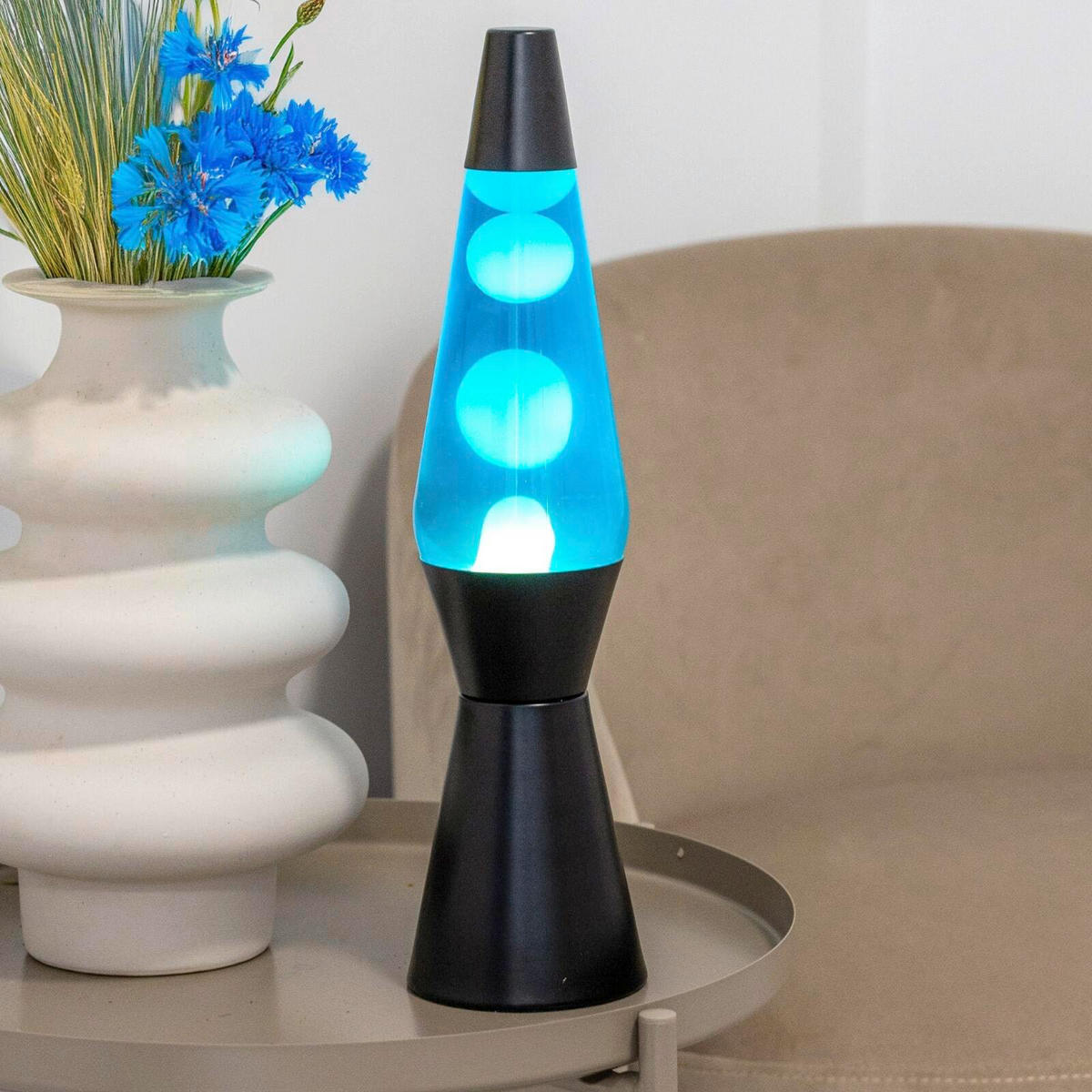 LAVALEUCHTE - Blau/Schwarz, Basics, Metall (11.2/11.2/40cm)